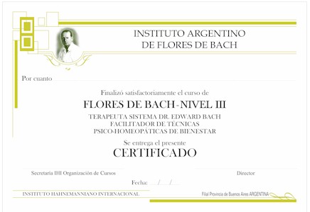 Certificado Terapeuta Flores de Bach